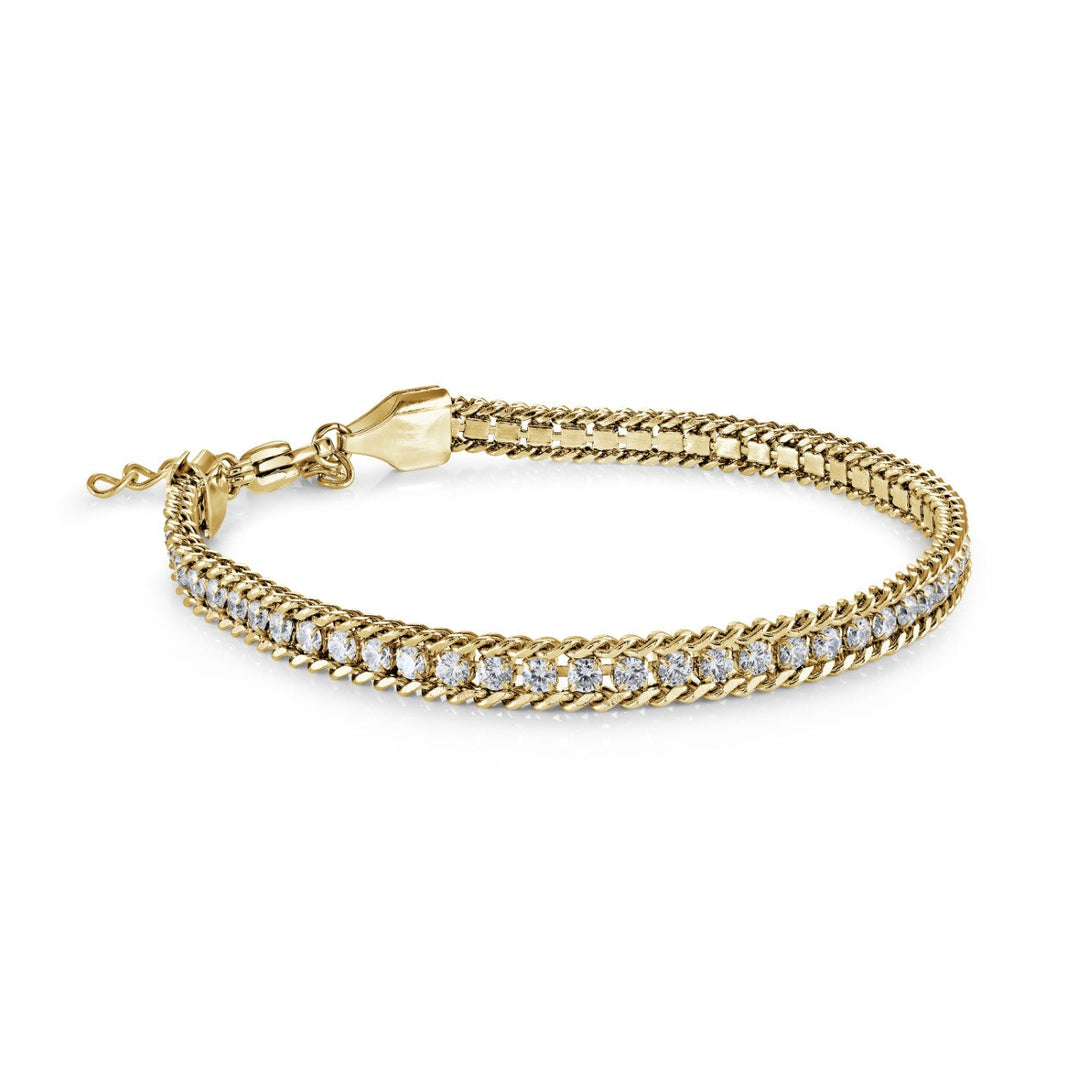Veloria 4mm Curb &amp; Tennis Bracelet