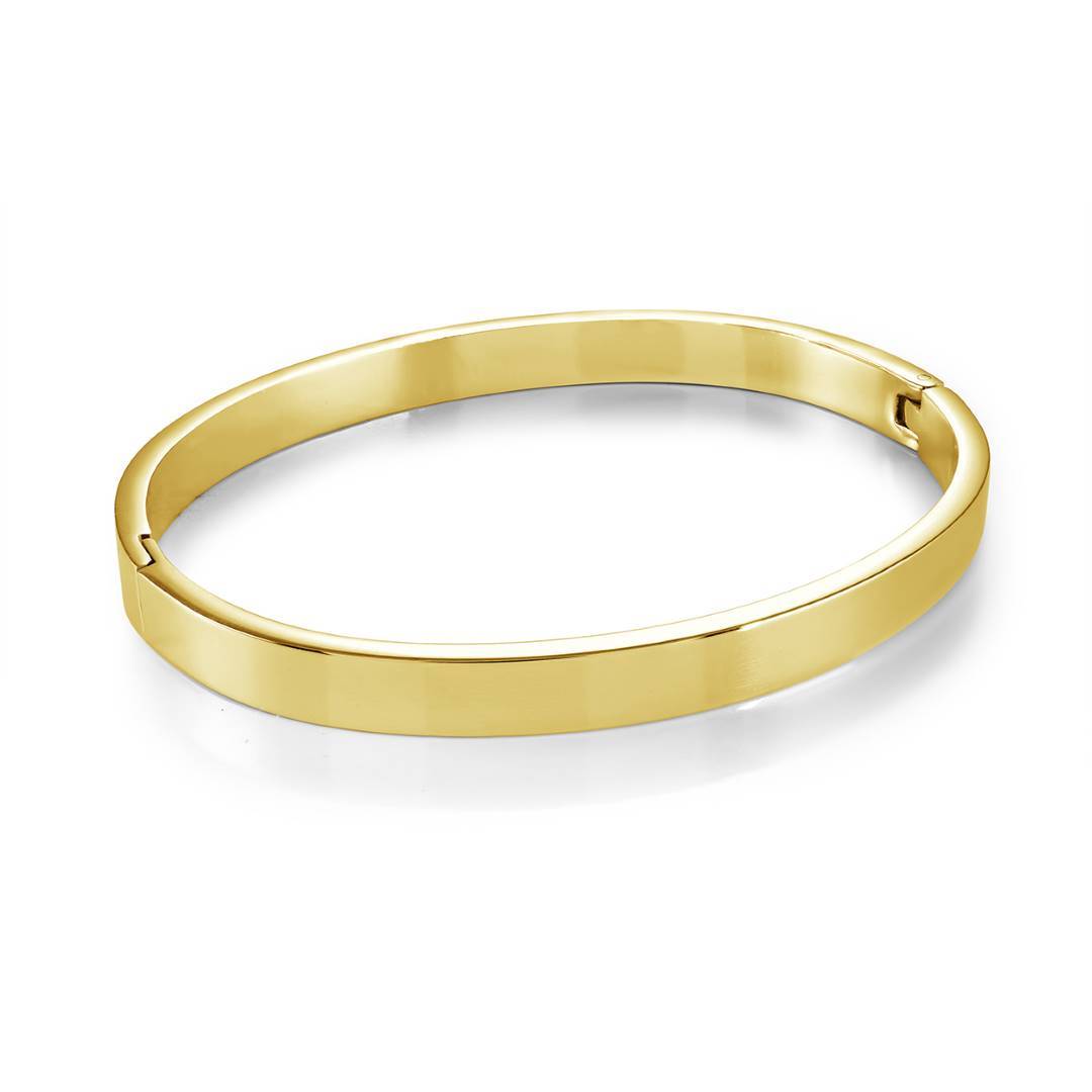 Veloria Gold IP Stainless Steel 6mm Flat 6.5" Bangle