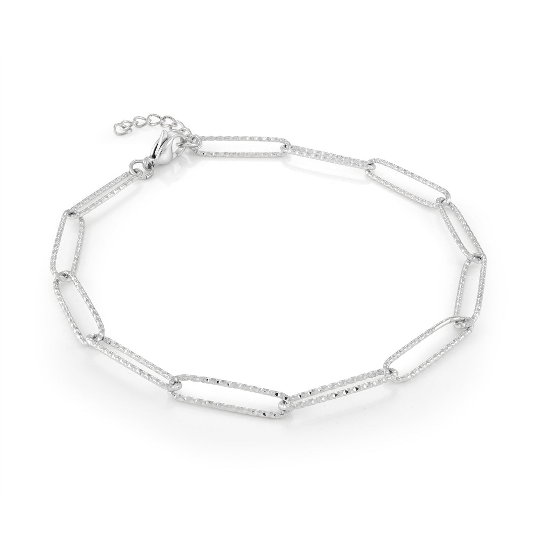 Veloria Oval Link Sparkle Anklet