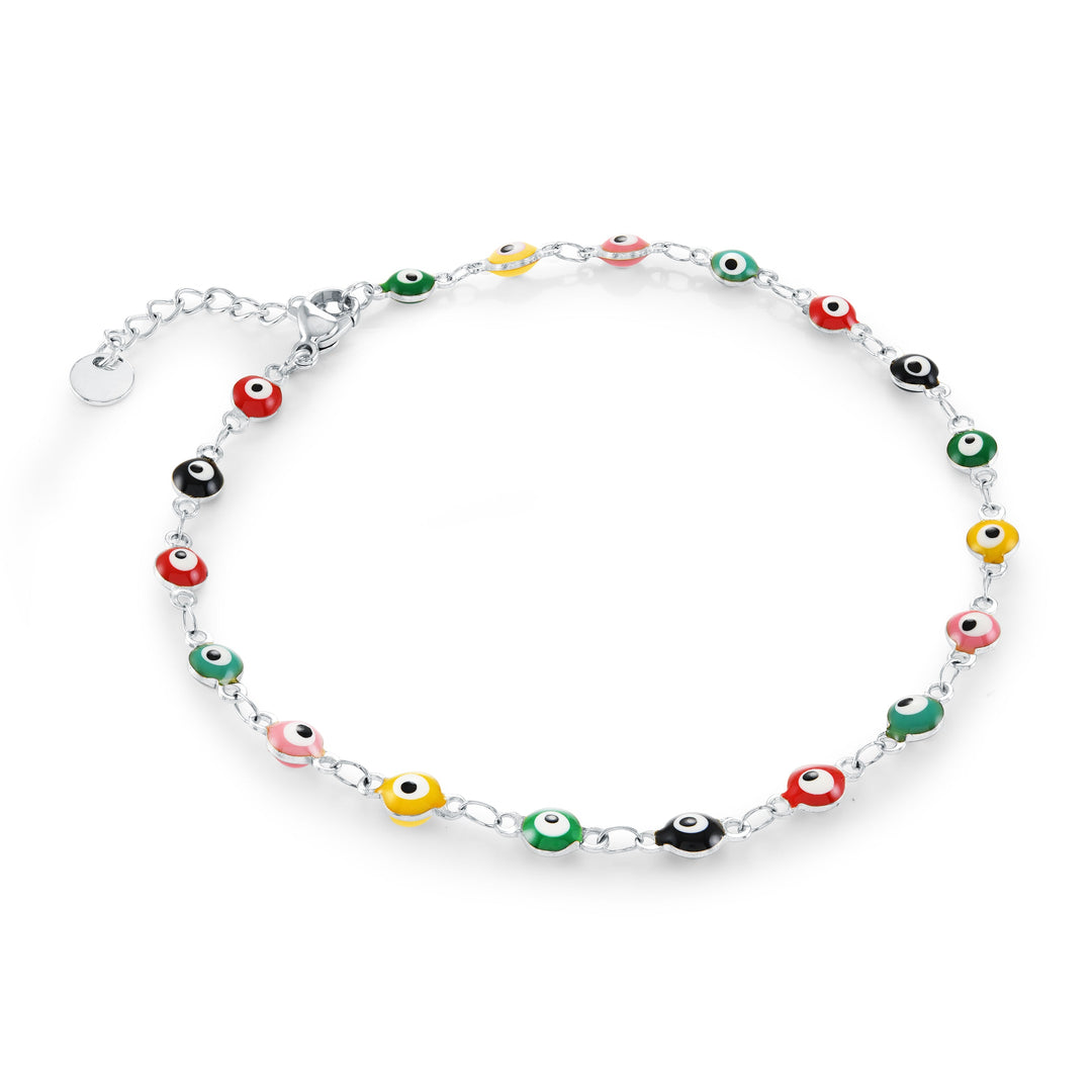 Veloria Enamel Evil-Eye Anklet