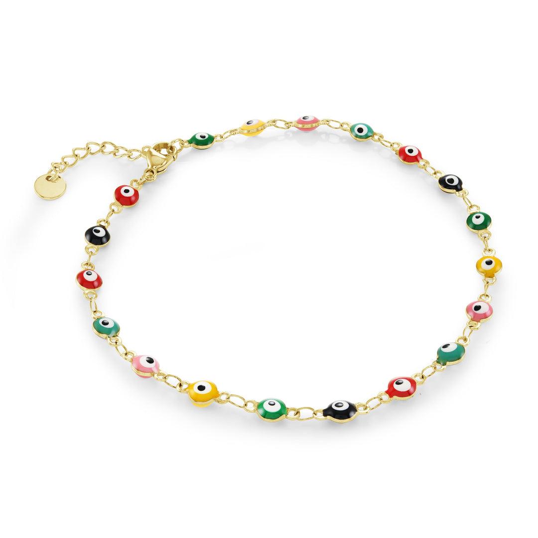 Veloria Enamel Evil-Eye Anklet