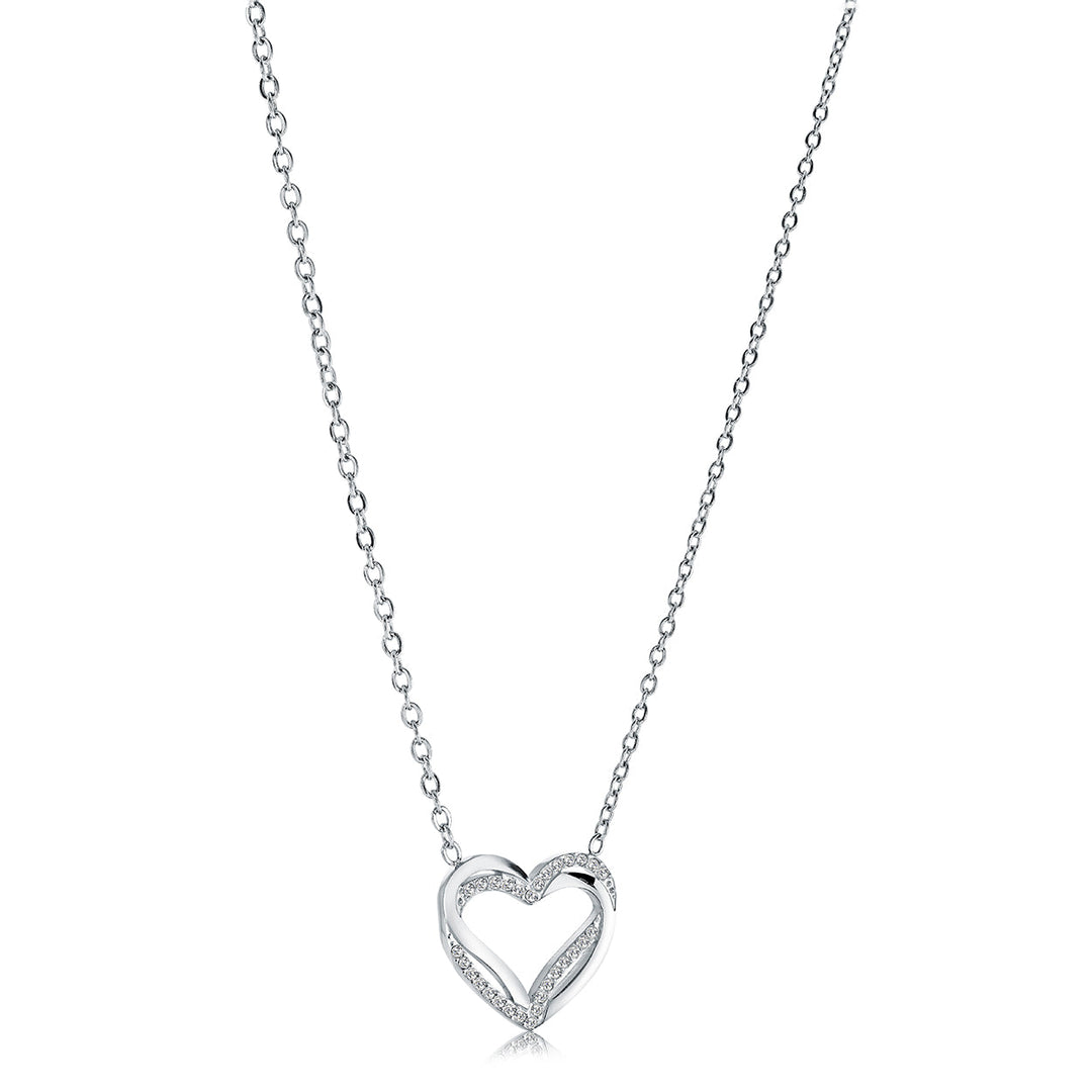 Veloria Double Heart Cz Necklace