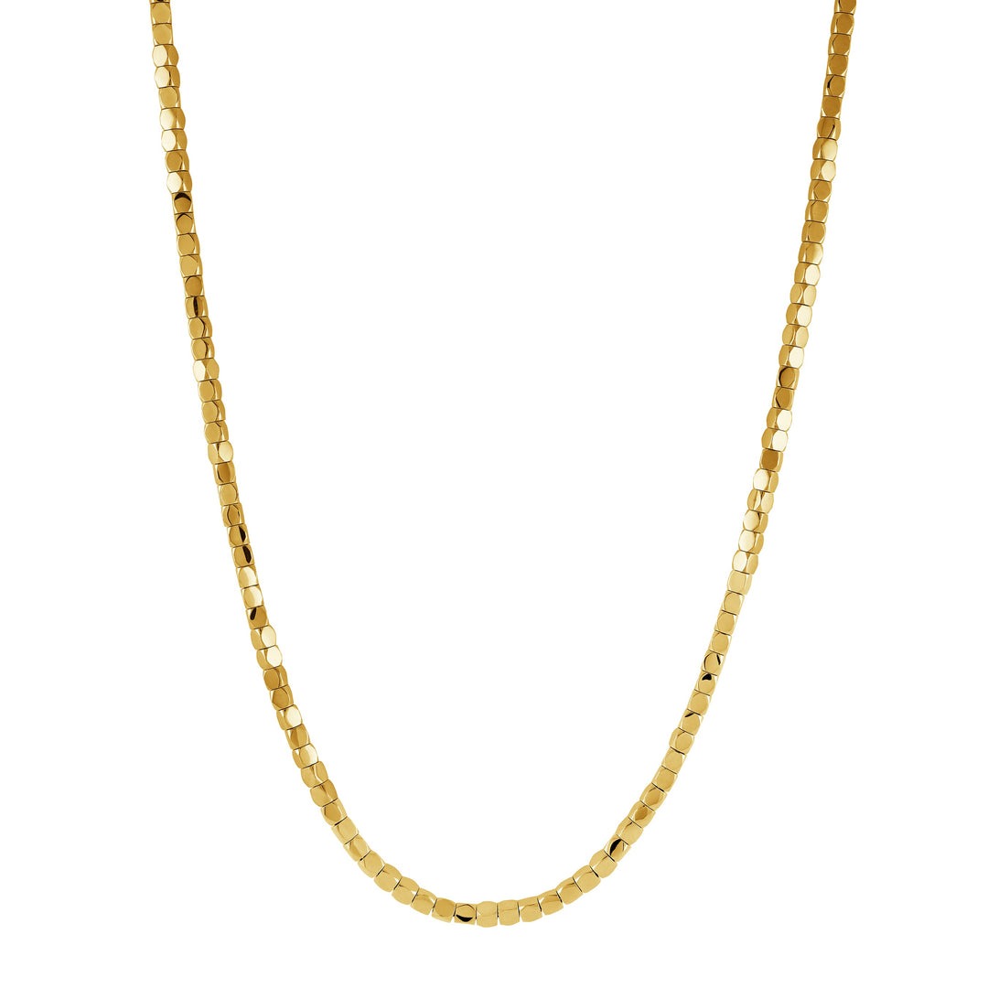 Italgem Steel Cubic Beaded Necklace 3.3mm