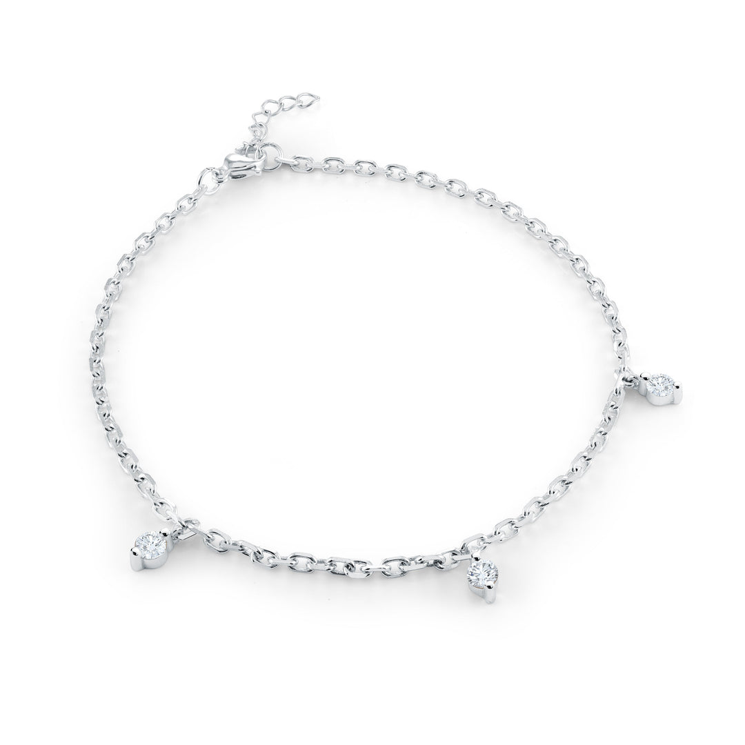 Veloria Steel 10"  Royal Drop Cz Anklet
