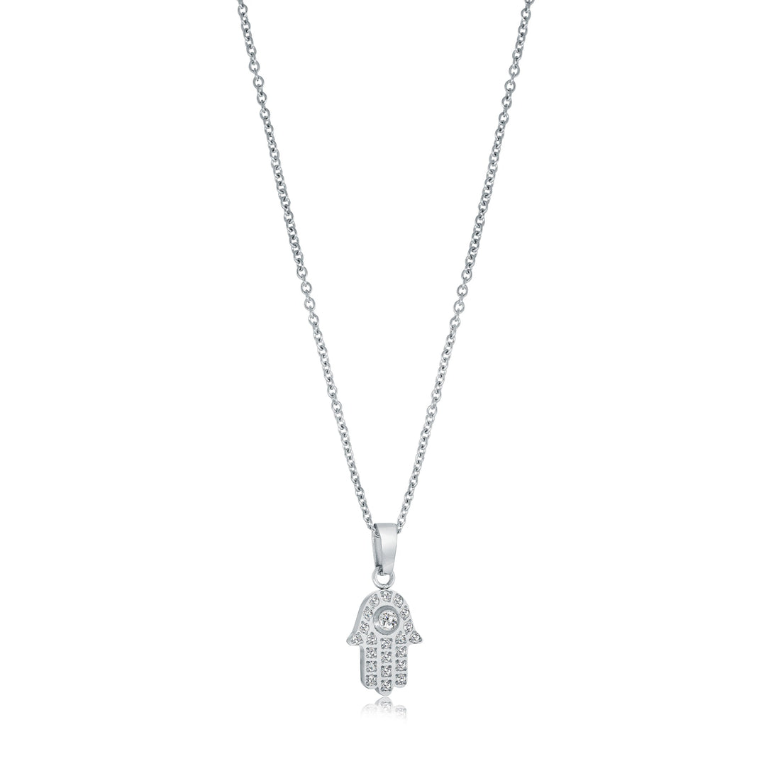 Veloria Hamsa Cz Pendant Necklace