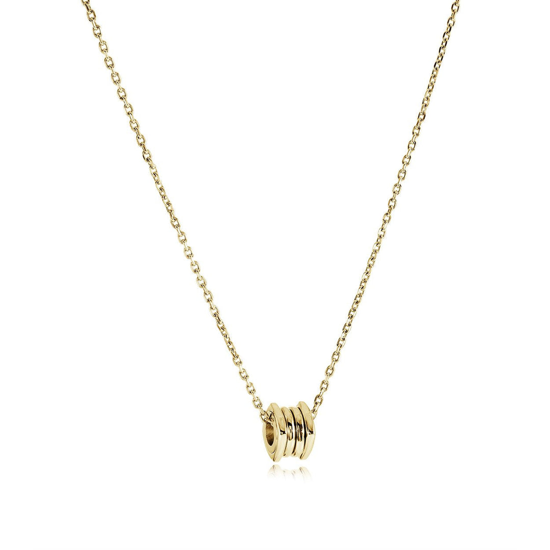 Veloria Gold IP Stainless Steel 2-Band Barrel 16" + 2" Necklace