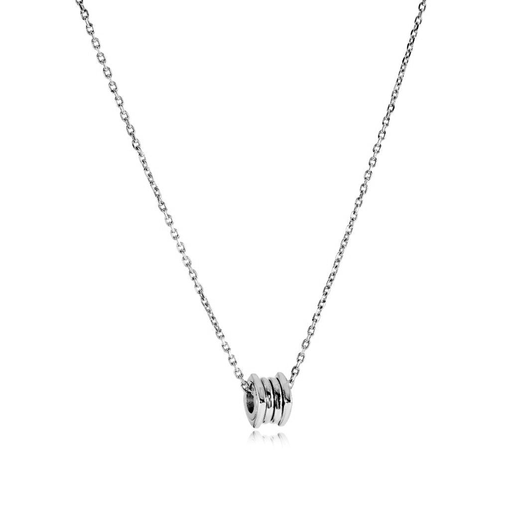 Veloria Stainless Steel 2-Band Barrel 16" + 2" Necklace