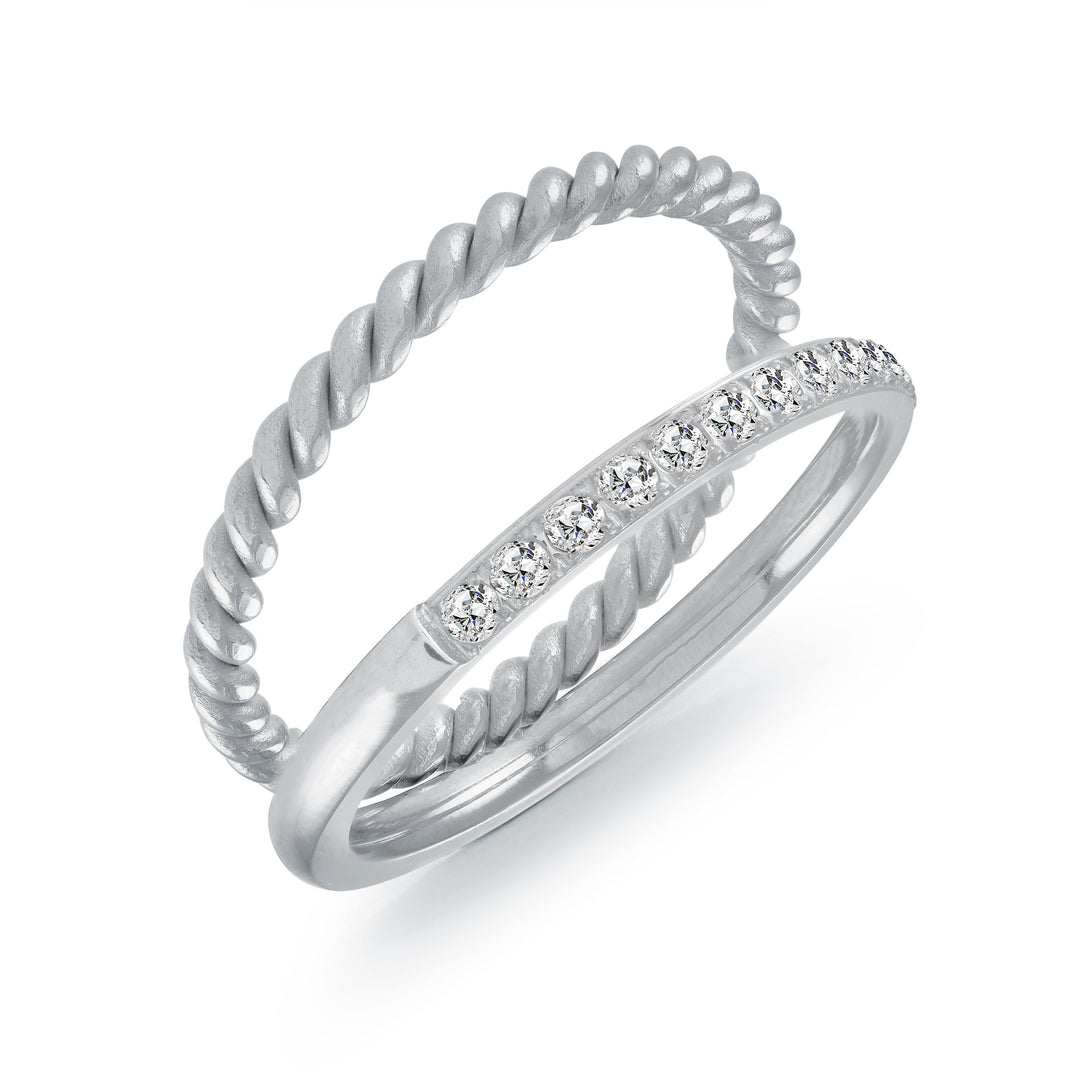 Veloria 2mm Multi-Cz &amp; Twist Double-Band