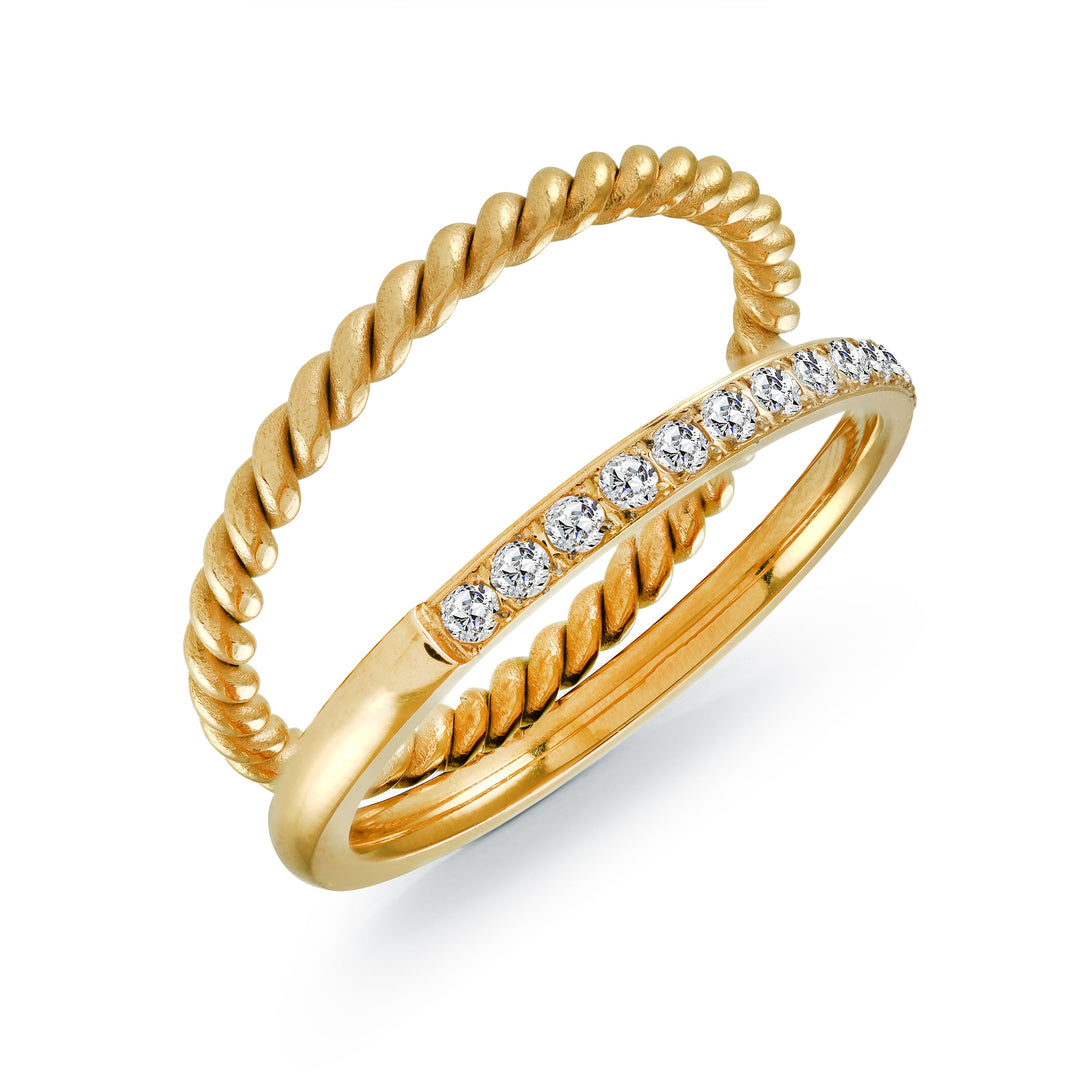 Veloria 2mm Multi-Cz &amp; Twist Double-Band