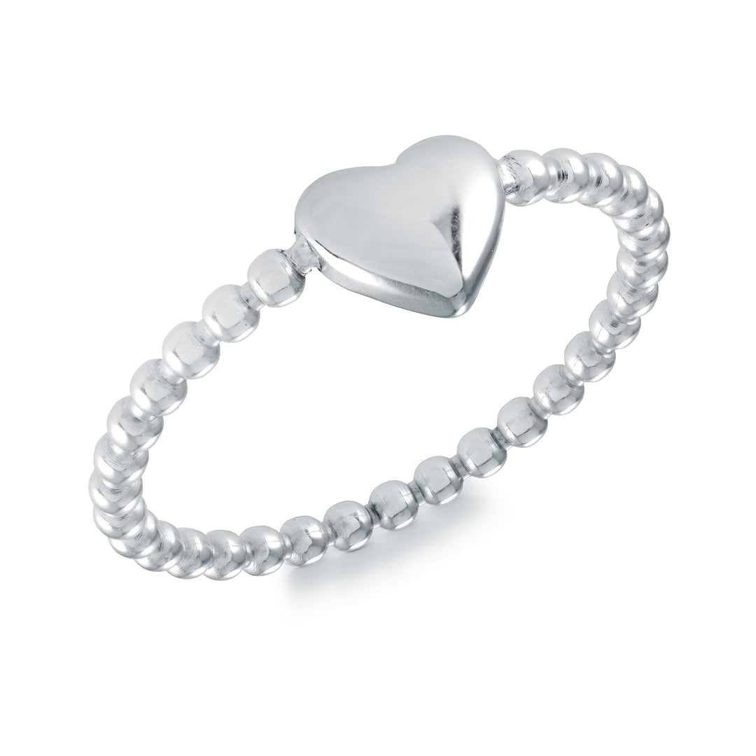 Veloria 1.5mm Beaded Heart Ring