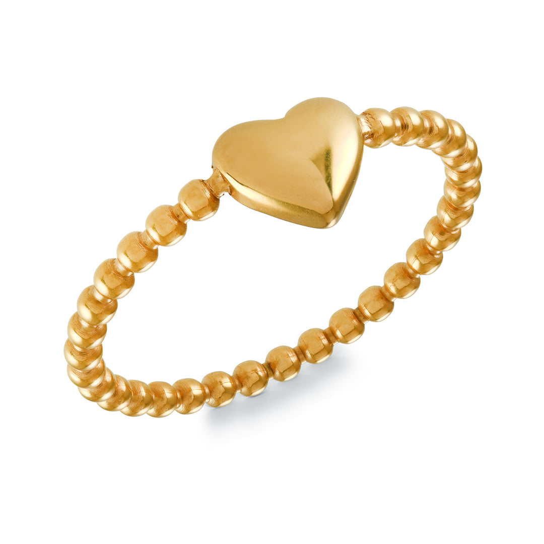 Veloria 1.5mm Beaded Heart Ring