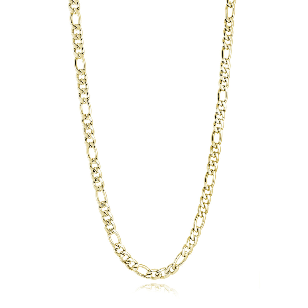 Italgem Steel Gold IP Plated 22" 4.5MM Figaro Chain.