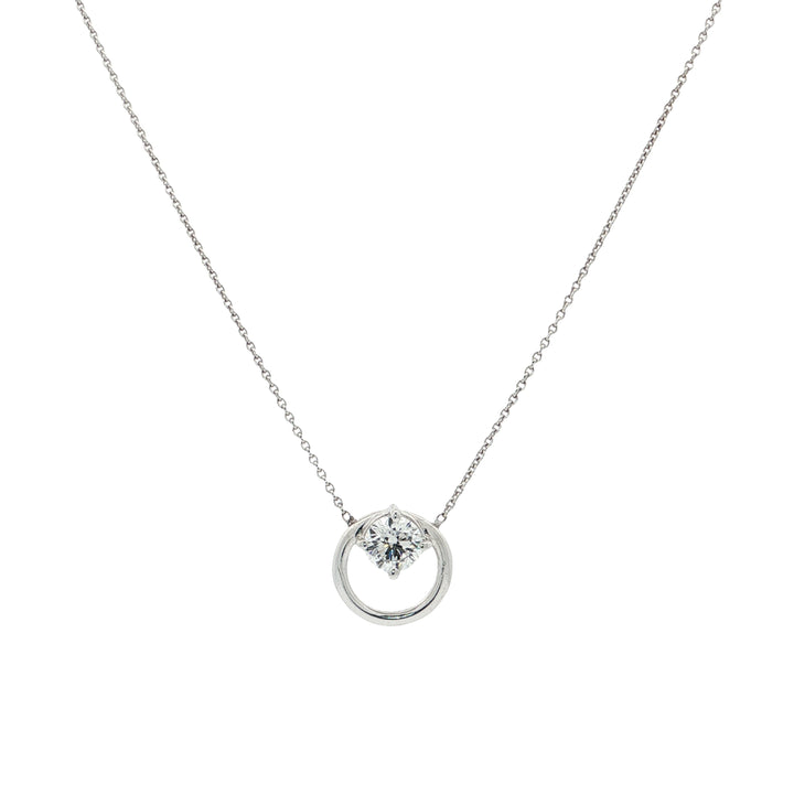 2025 Stocking Stuffer Sterling Silver 18" 0.40CT Round Brilliant LAB Created Diamond Necklace.