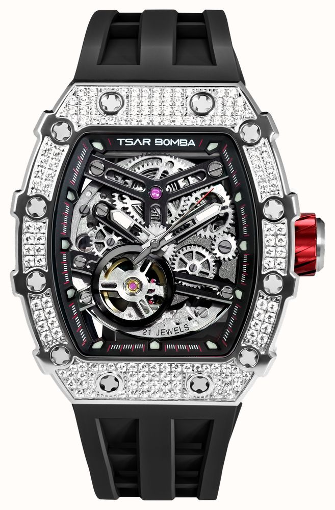 Tsar Bomba Elemental-Cubic Zirconia Automatic Watch 