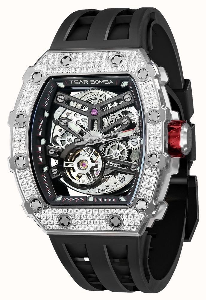 Tsar Bomba Elemental-Cubic Zirconia Automatic Watch 