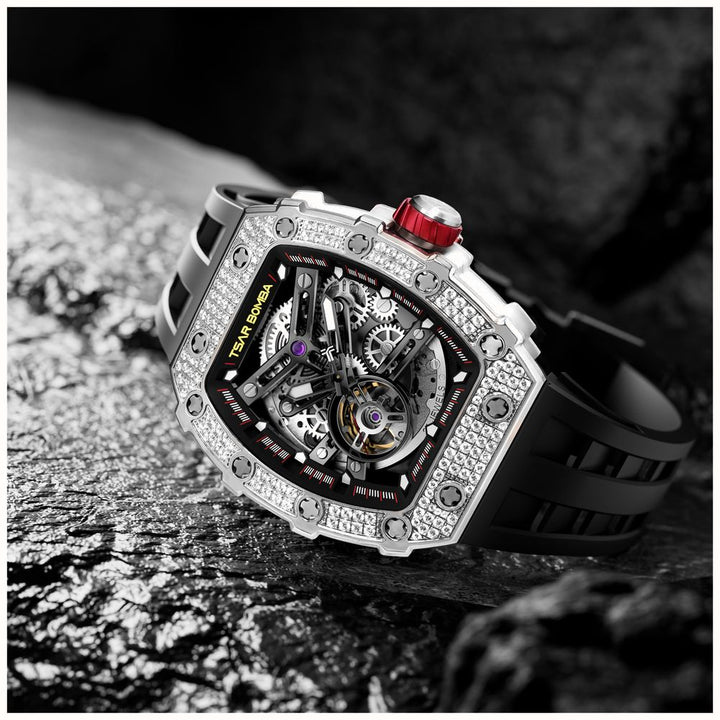 Tsar Bomba Elemental-Cubic Zirconia Automatic Watch 