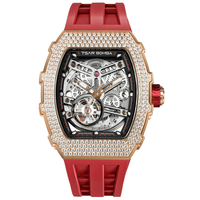 Tsar Bomba Elemental-Cubic Zirconia Automatic Watch 