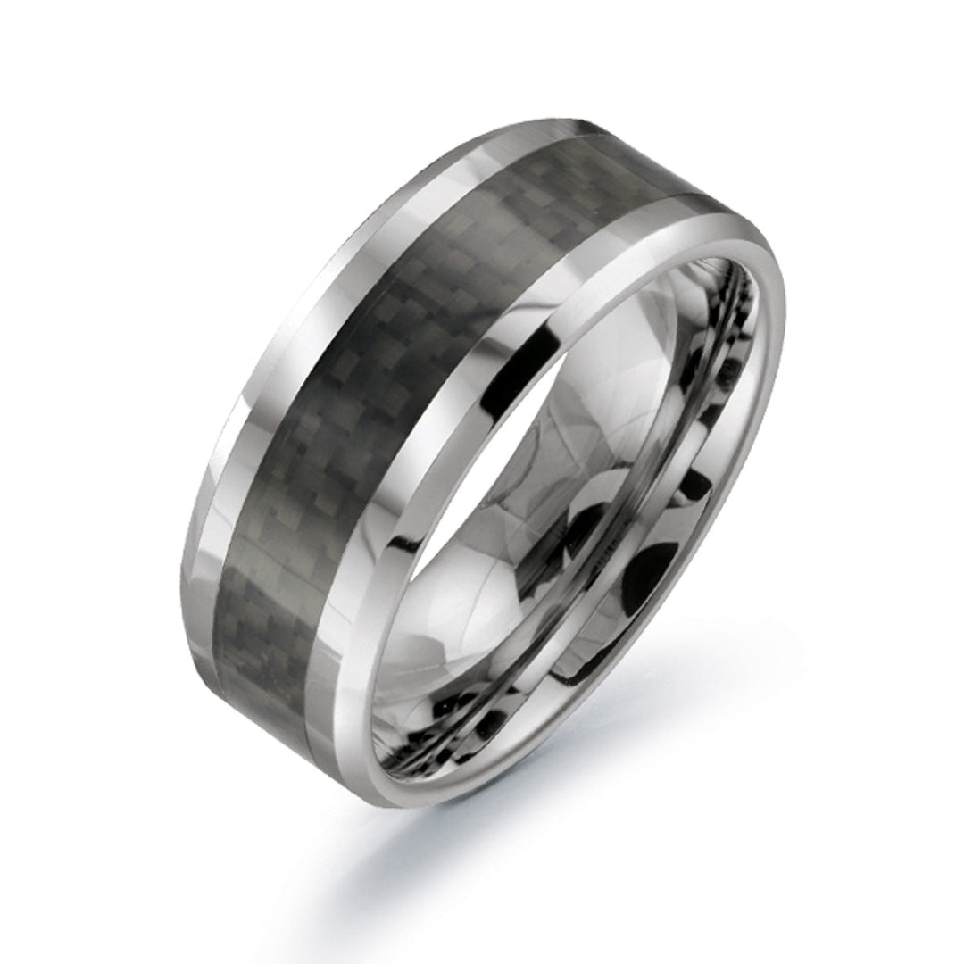 Italgem Steel Polished Carbon Band 8mm