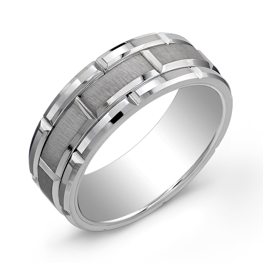 Italgem Steel Rectangle Cut Ring 8mm