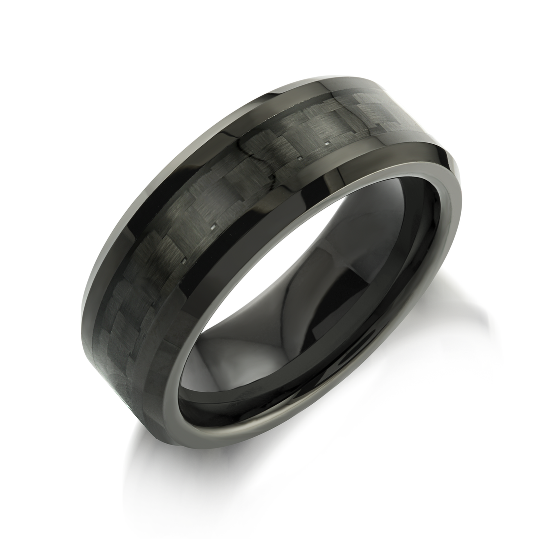 Italgem Steel Polished Carbon Band 8mm