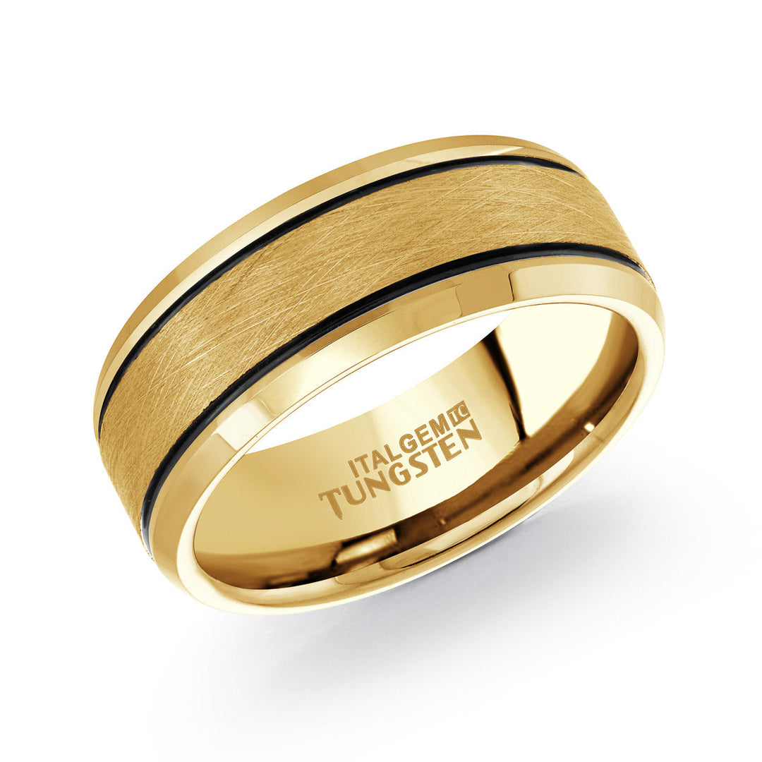 Italgem Steel Beveled Dual-Finish Tungsten Band 8mm