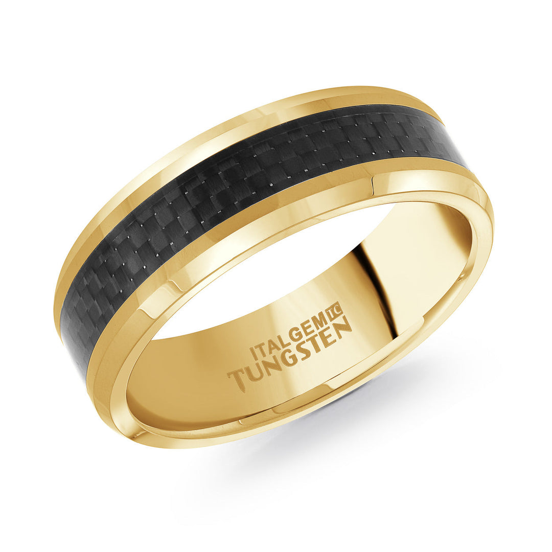 Italgem Steel Polished Carbon Band 8mm