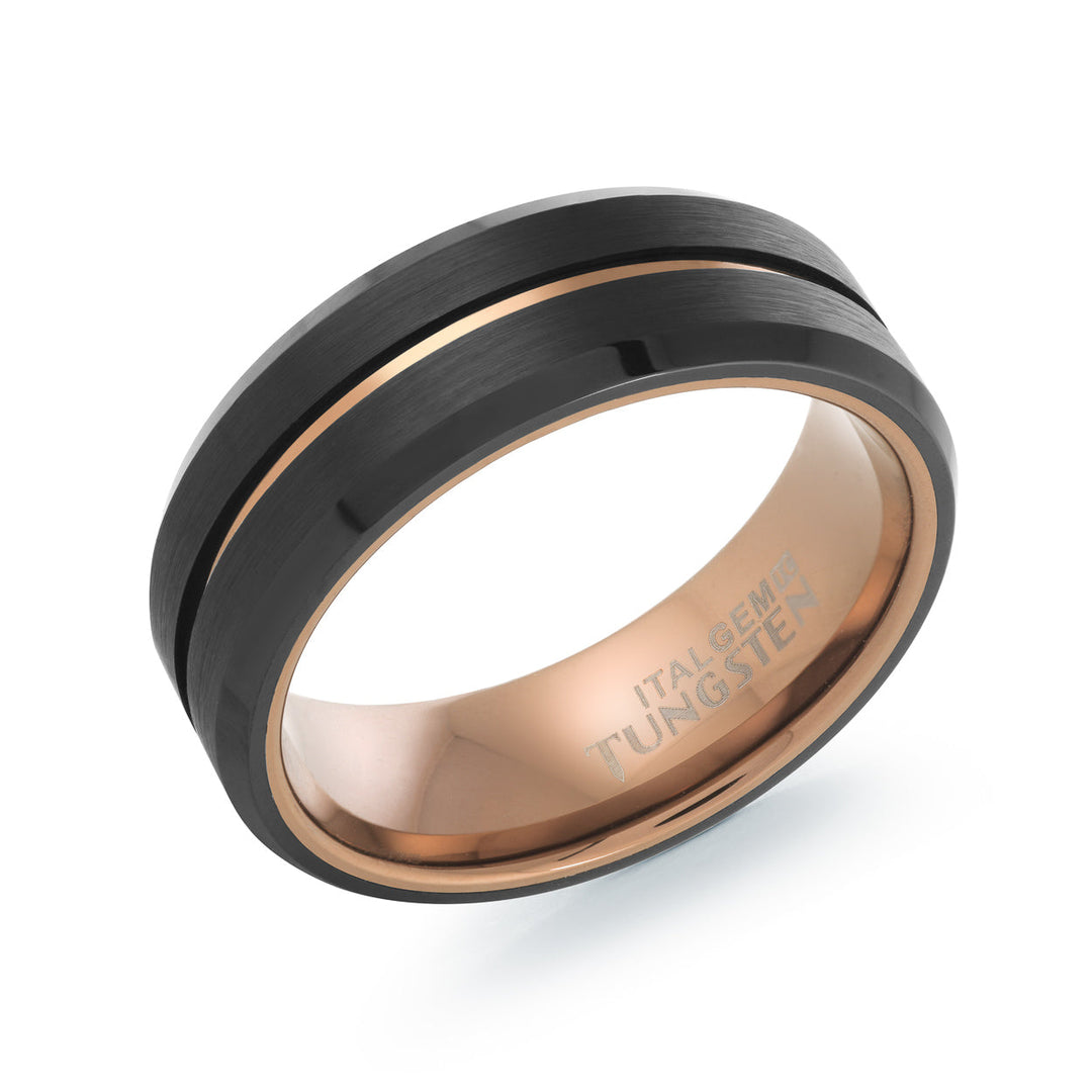 Italgem Steel Split Tungsten Ring 8mm