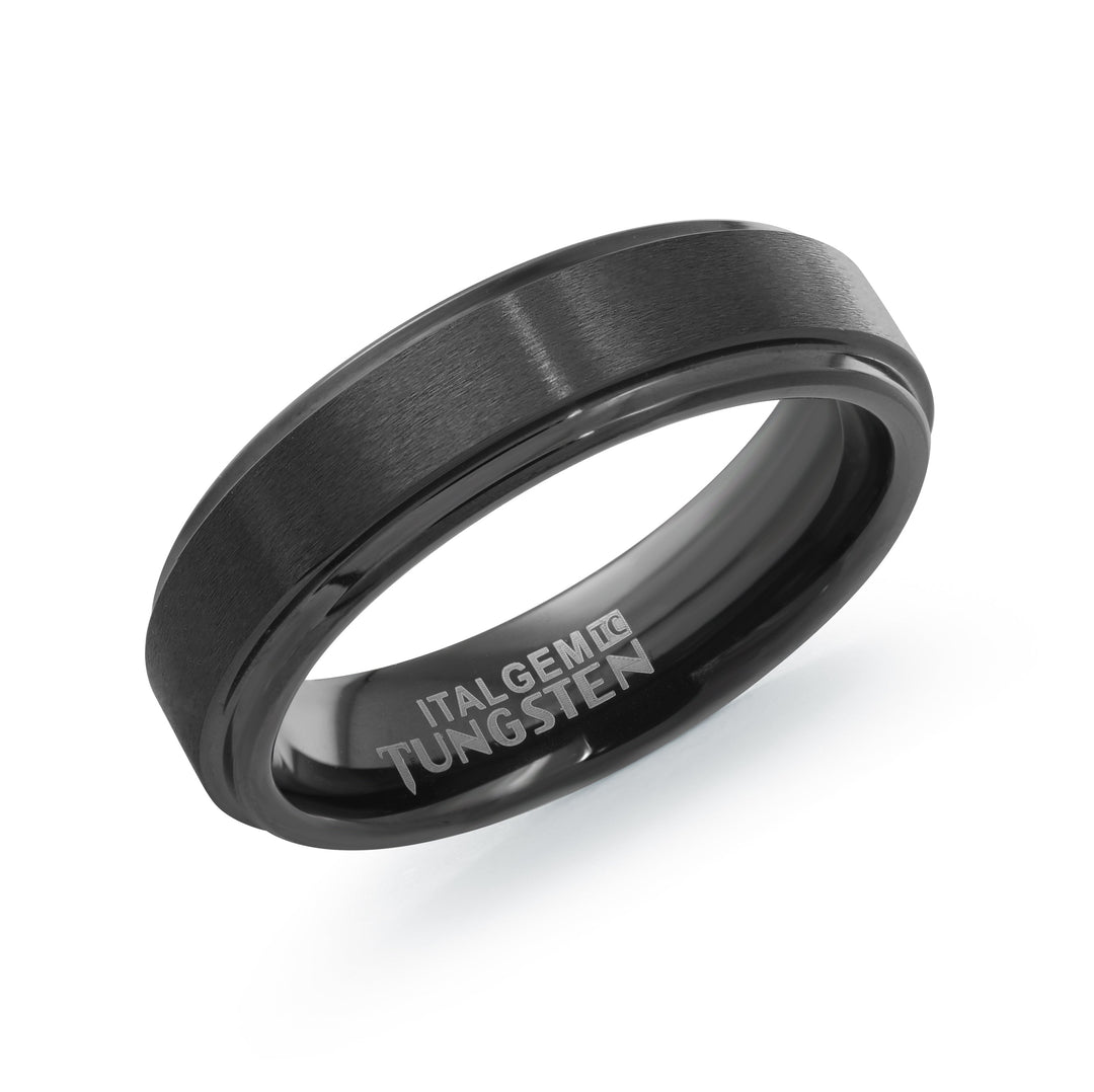 Italgem Steel Elevated Black Tungsten Carbide 6mm