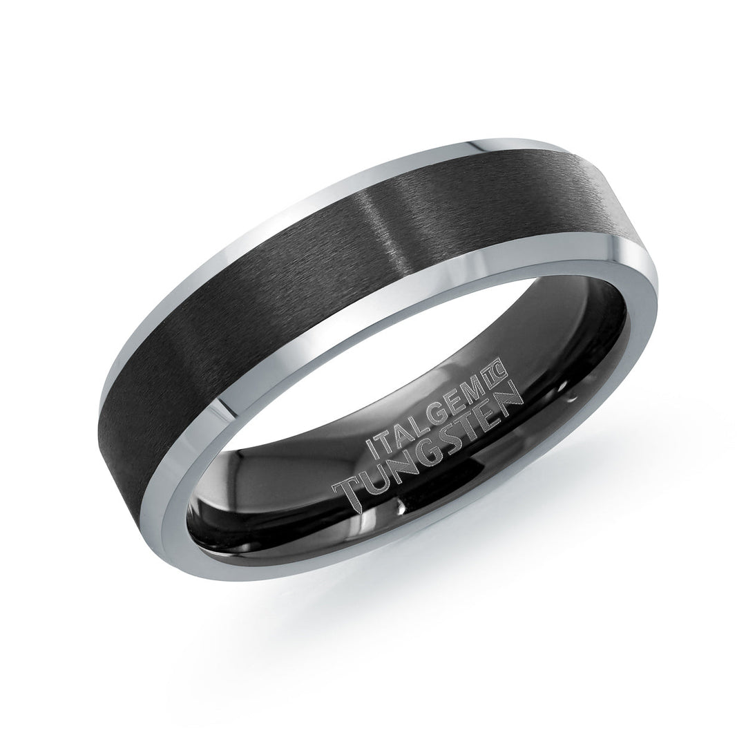 Italgem Steel Tungsten Brushed Polished 6mm