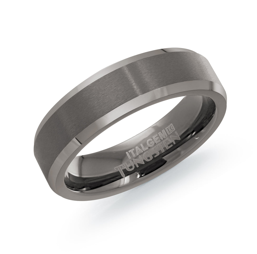 Italgem Steel Tungsten Brushed Polished 6mm
