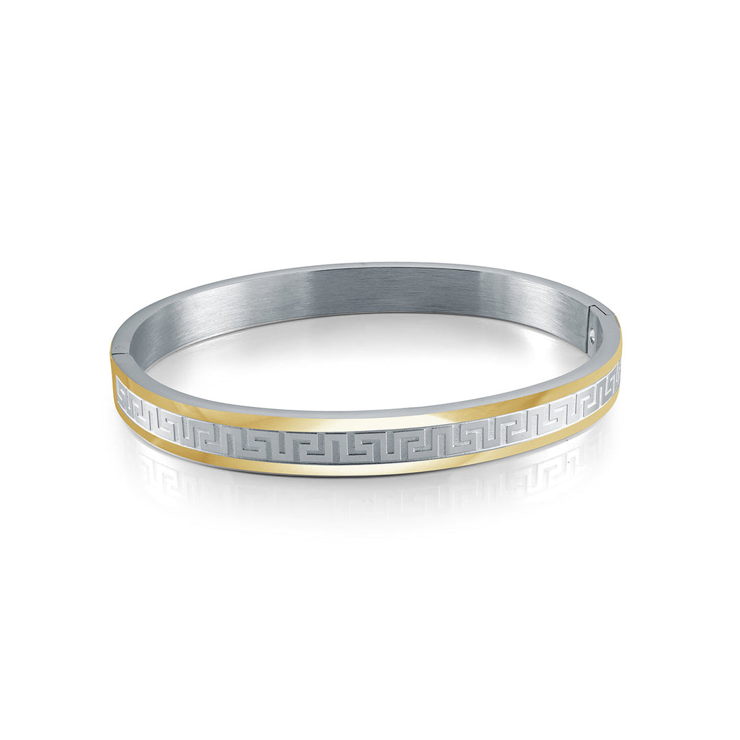 Italgem Steel Greek Key Bangle