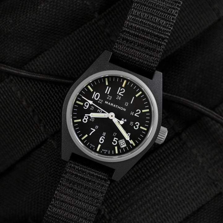 Marathon 34mm Black GPQ-D Quartz Field Watch WW194015BK-0101