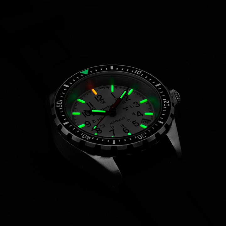 Marathon 36mm Divers Auto (MSAR ) Arctic Tritium on Rubber 