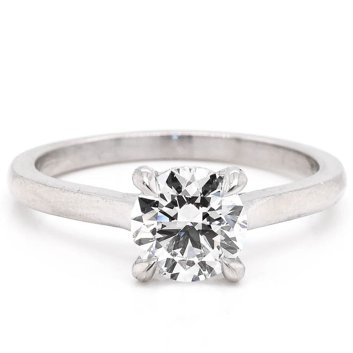 Platinum 1.00CT Round Brilliant Shape Solitaire Style Engagement Ring