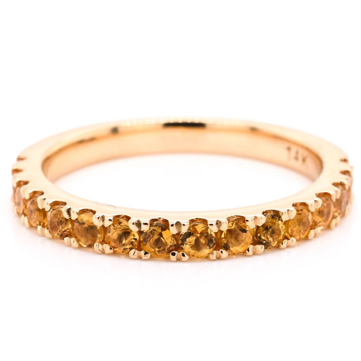 14KT Yellow Gold Citrine Claw Set Band.