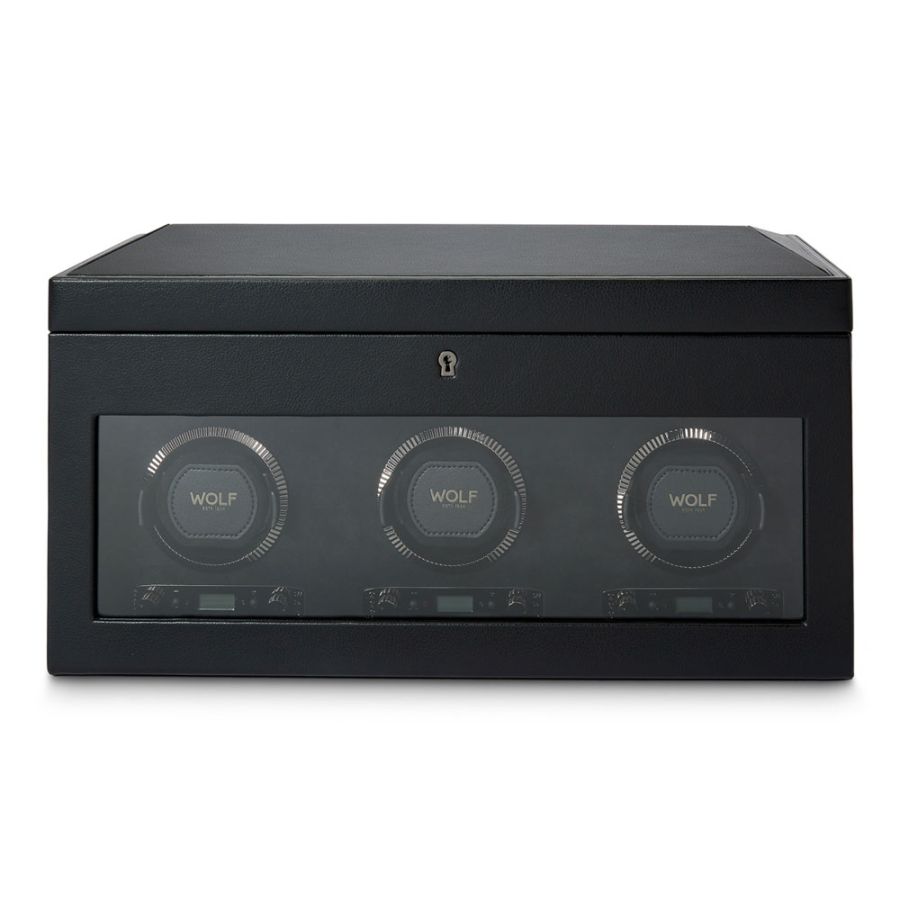 Wolf British Racing Watch Winder with Storage Black. 792302.