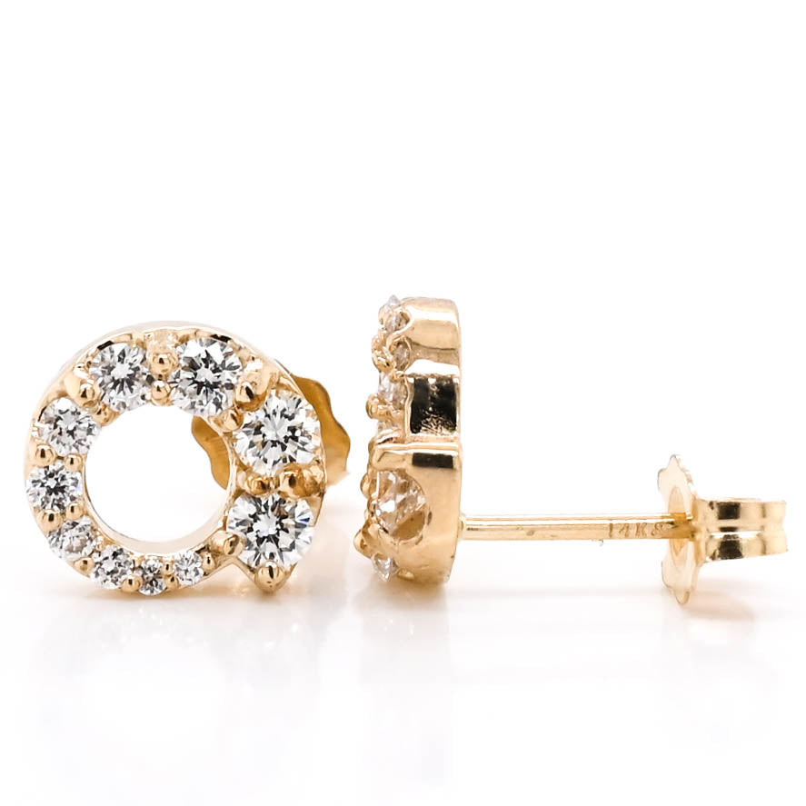 Graziella Originals 14KT Yellow Gold 0.52 CTW Stud Style Post Back Backing Diamond Earrings