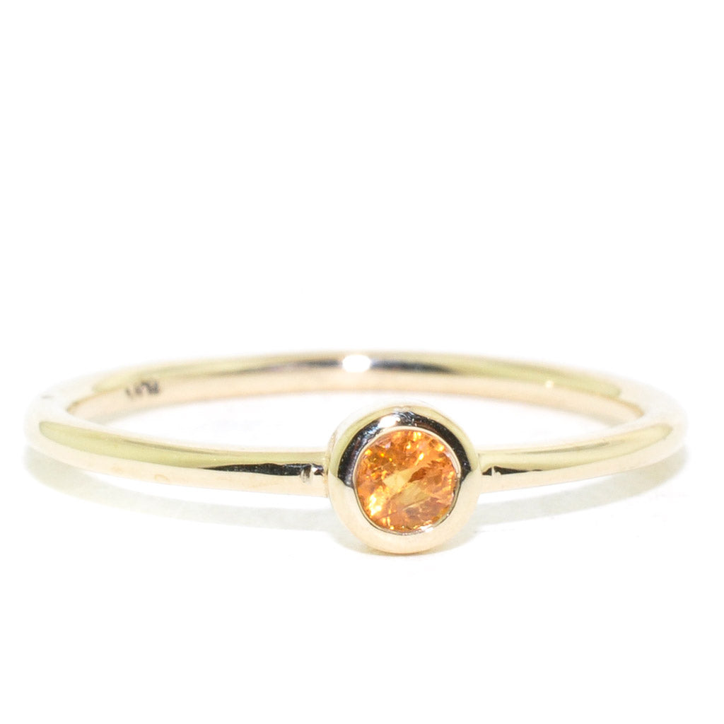 10KT Yellow Gold Yellow Sapphire Bezel Set Ring.