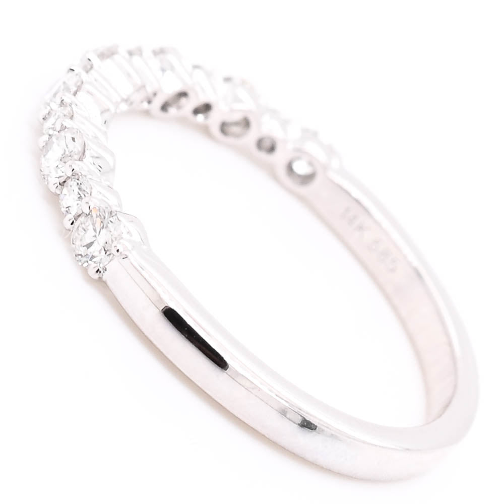 14KT White Gold 0.45CTW Diamond Wedding Band.