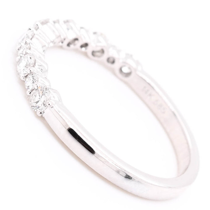 14KT White Gold 0.45CTW Diamond Wedding Band.