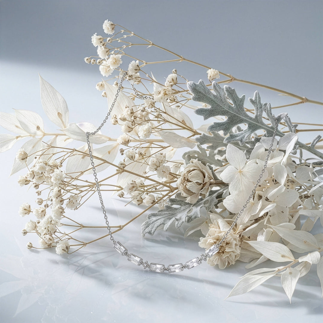 Graziella Sterling Silver 18"  CZ Morse Code MAMA  Necklace.