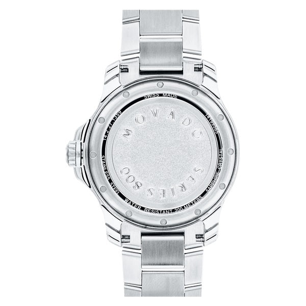 Movado Series 800, 40 mm Performance Steel case and bracelet with blue-toned dial. 2600137.