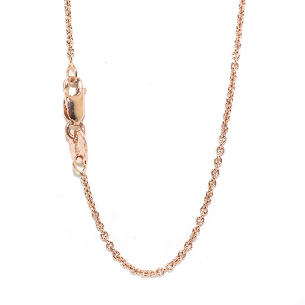 14KT Rose Gold 20" 1MM Rolo Chain.