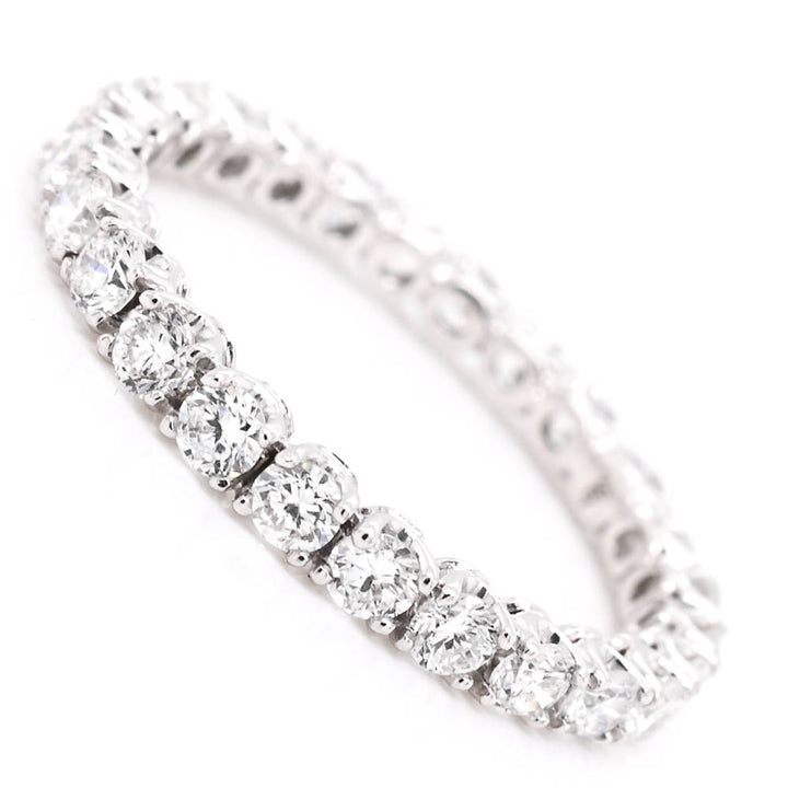 10KT White Gold 1.00CTW LAB Created Diamond Eternity Wedding Band.