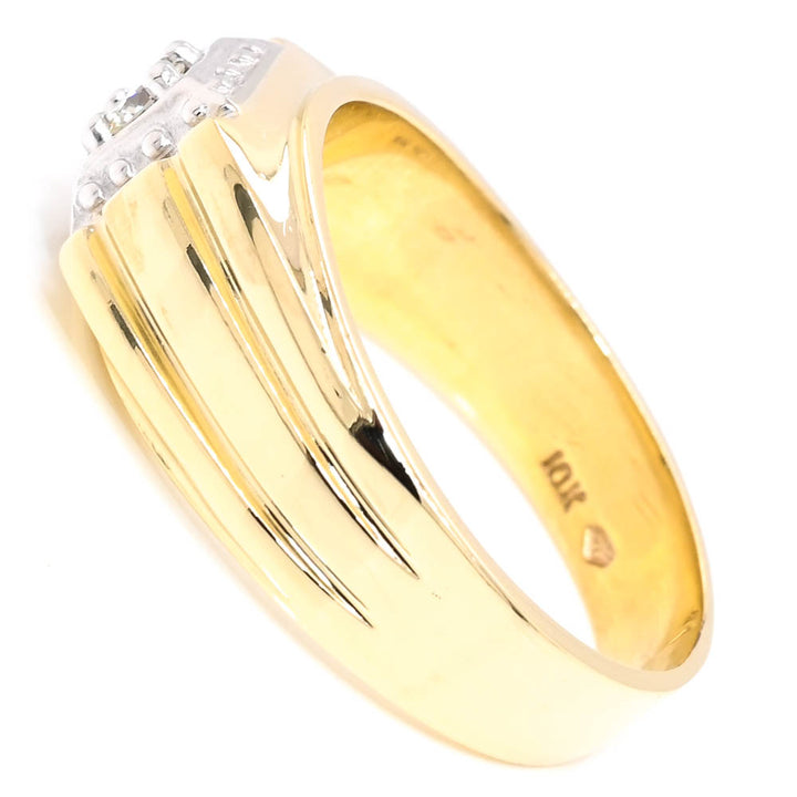 Graziella 10KT Yellow & White  Gold 0.20CTW Diamond Ring.