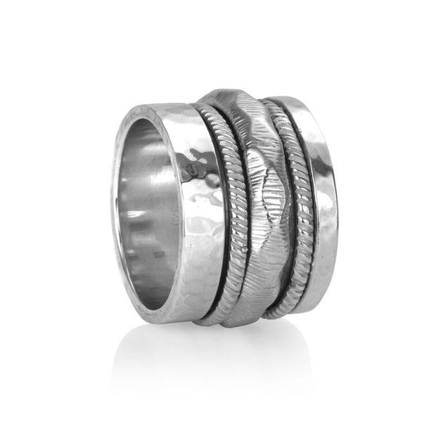 Courage, Meditation Ring, Sterling Silver. Size 8.