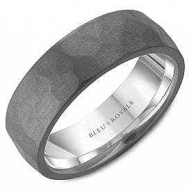 Bleu Royale  14KT White Gold & Tantalum  Wedding Band.