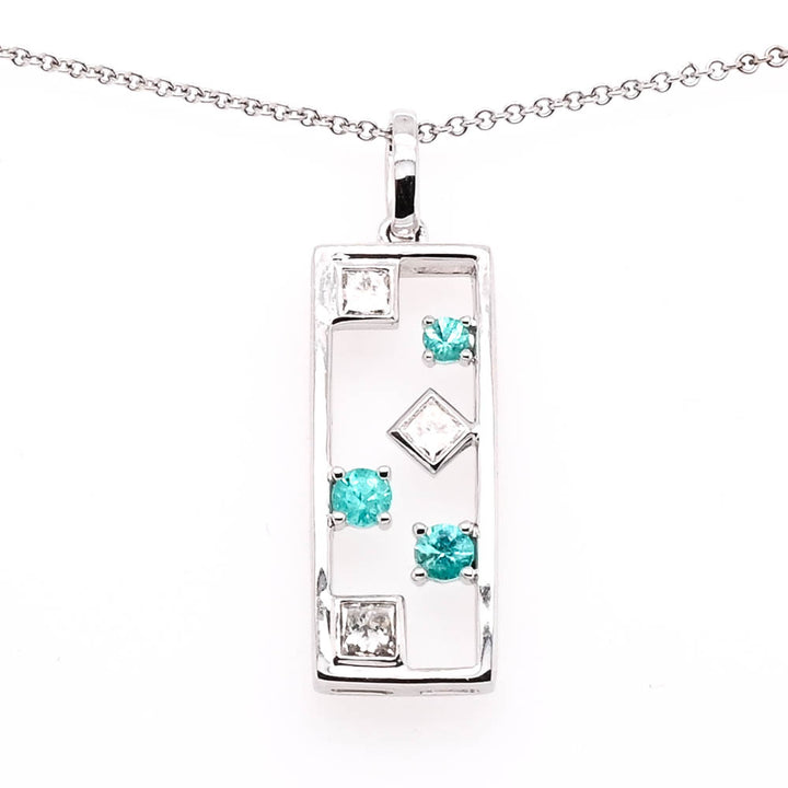 Graziella 10KT Yellow Gold 20" Paraiba Tourmaline & Diamond Necklace