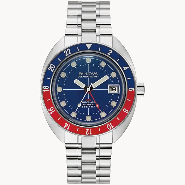Bulova Oceanographer GMT 41mm Automatic Watch. 96B405