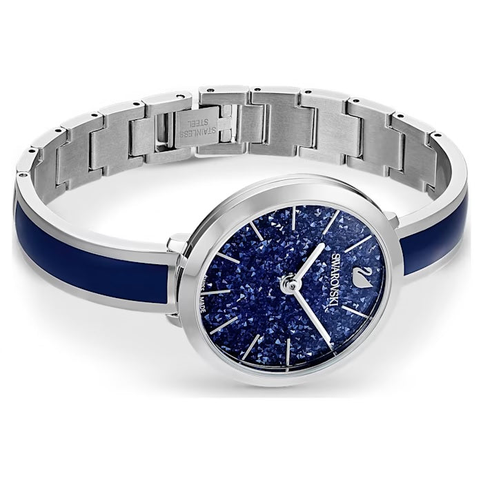 Swarovski Crystalline Delight watch Swiss Made, Metal bracelet, Blue, Stainless steel.